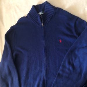 Blue polo sweater